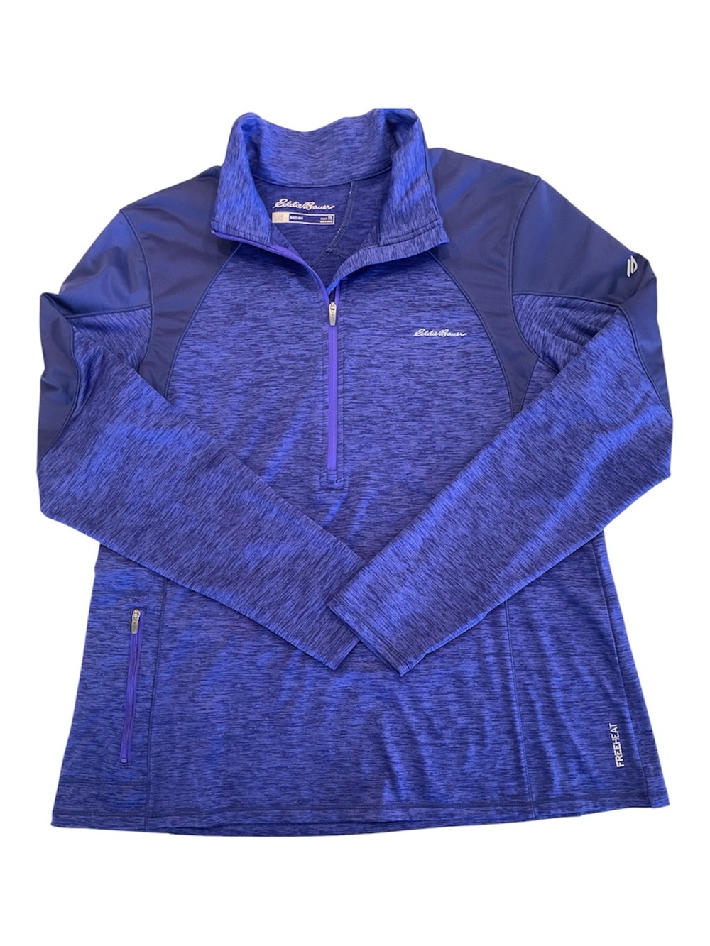 Eddie Bauer Women’s Heathered Royal Blue Quarter-Zip Pullover
